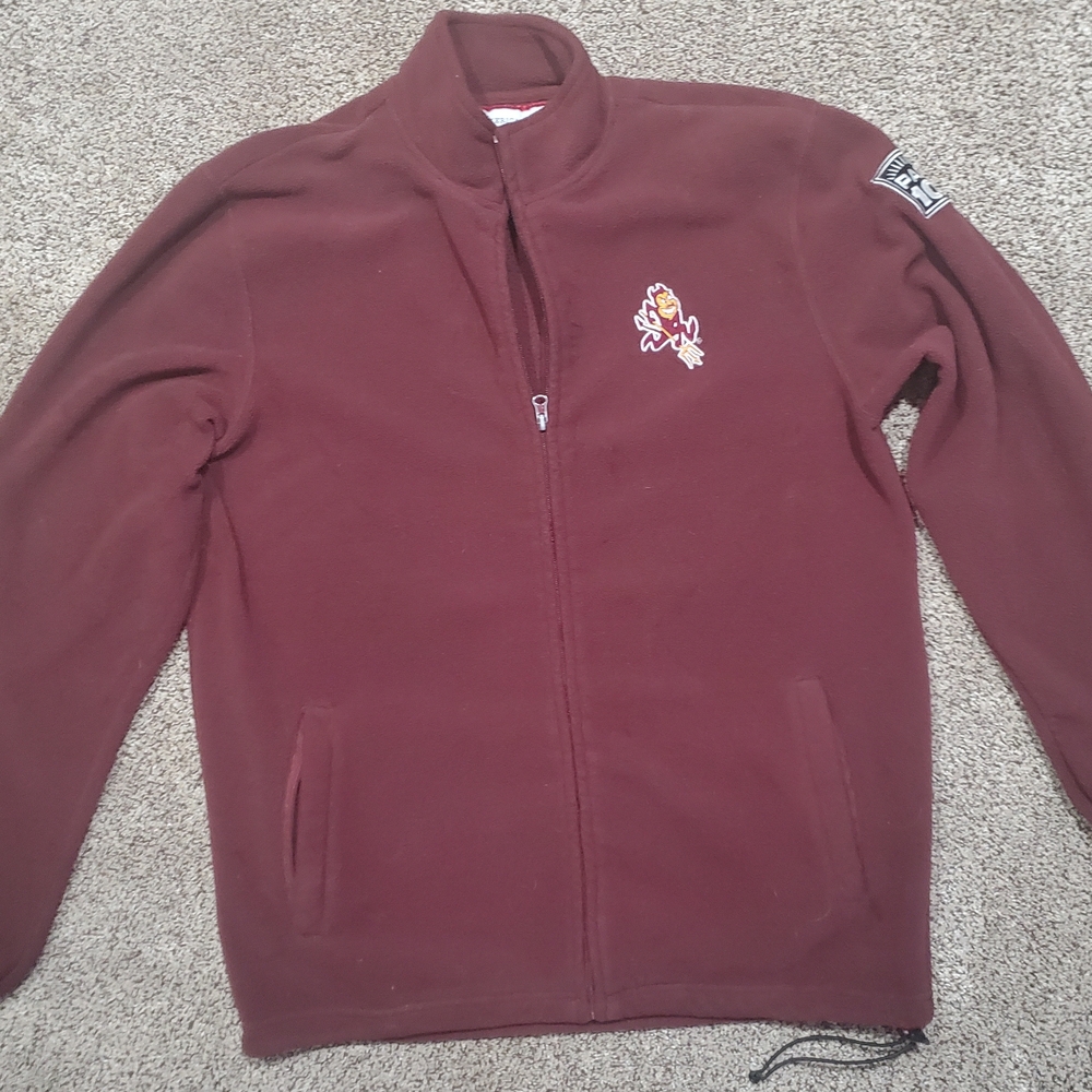 Arizona State Maroon Fleece Jacket with Embroidered Logo